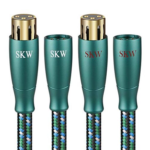 SKW HI-FI のXLRオーディオケーブル(オス-メス) キャノンケーブル/XLRケーブル/3ピンマイクロフォンケーブル/ バランスケーブル/AVアンプ/デコーダー/マイク用また等対応/長さ1.5M(二本)