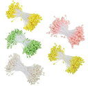 siawadekyフラワーペップアートフラワー花芯約2250本セットパールペップつまみ細工用花芯造花アクセサリー手作り手芸用品花束髪アクセサリーケーキの装飾DIY手作り素材長さ約5.5cm