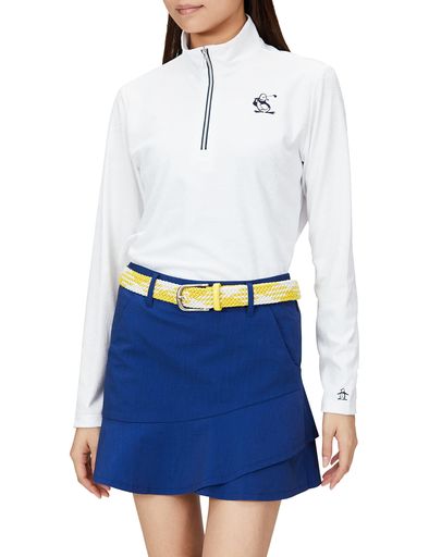 [マンシングウェア]22年秋冬モデルゴルフ長袖シャツ遮熱ジャガードレディースNV00(ネイビー)日本サイズ..