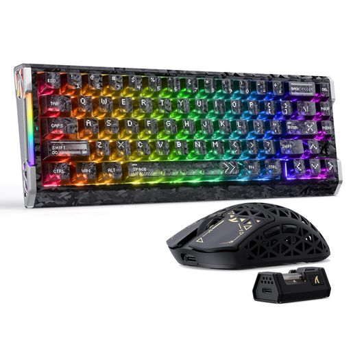 ATTACK SHARK R68HE R5 Ultra ゲーミングキーボードマウスセット ラピッドトリガー 8K 0.005mmRT精度 墨影