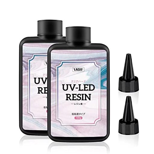 VASIP レジン液 UVレジン液 レジン UV/LED対応 1液性 クリスタル クリア 鋳造 コーティング ジュエリー 製造 DIY クラフト装飾用(200g)