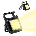 LED 投光器 COB 作業灯 LEDライト USB充電式 4種点灯モード マグネット式 ミニ 懐中電灯 キーホルダー式 45G 小型 軽量 高輝度 アウトドア...