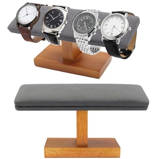 UYTON 腕時計スタンド ウォッチスタンド 木製 2~4本用 時計ケース 収納ケース 腕時計置き 時計スタンド グレー 