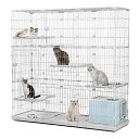 PETEPELA(ぺテぺラ) 猫 ケージ 大型 3段 広い 2段 多頭飼い キャットケージ 多頭用 キャスター ローラー 大きい 可愛い 増やせる ワイド ケー...