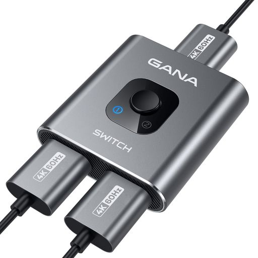 HDMI切替器 4k@60hz HDMI分配器、GANA双方向 hdmiセレクター 1入力2出力/2入力1出...