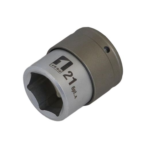 差込角:12.7mm 対辺寸法:21mm 全長:39mm 穴角数:6角 面倒なOリングやピンが不要、ワンタッチ感覚でインパクトレンチに取り付けることができる。