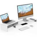 FENGEモニター台机上台パソコン台モニタースタンド横幅78.3-113CM木製天板PC台卓上パソコンスタンドモニター台卓上机上ラックノートパソコン台PCモニター台パソコンラック引き出し卓上収…(3)