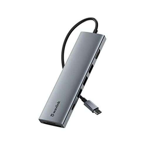 WAVLINK USB-Cドッキングステーション 7-IN-1 TYPE-Cマルチポートアダプター PD100W電力供給 HDMI4K @ 30HZ - SD TFカードスロット PC用USB 3.0 5GBPSデータポート WINDOWS11.10以降