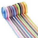 10巻入り 幅6MM 10色 チェックリボン ポリエステル製 ギンガムチェック リボン 手芸用 アクセサリー DIY 手作り ラッピング 装飾 約10M/巻