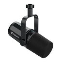 FDUCESL40USB/XLRダイナミックマイクポッドキャスティング、ゲーム、ライブストリーミングおよび録音用、内蔵ヘッドフォン出力、LEDミュートボタン、オールメタル、音声分離テクノロジー