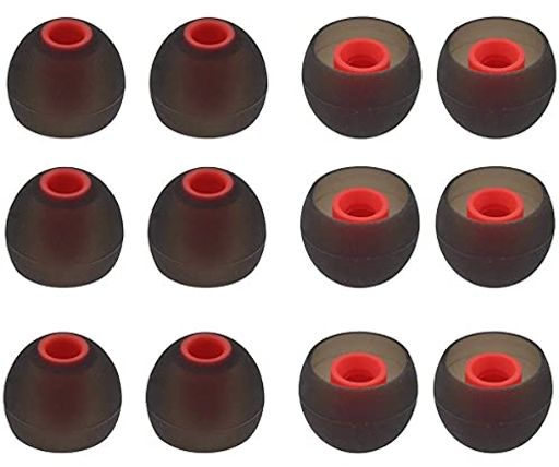 A-FocusイヤーピースイヤーチップM12個2種類の硬度のシリコン製ハイブリッドイヤーピース重低音強化音..