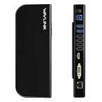 WAVLINK USB 3.0 ユニバーサルドッキングステーション/1X4K対応 HDMI出力ポート/1XDVI ポート/2XUSB 3.0ポート/4XUSB 2.0ポート/1Xギガビットイーサネットポートなど13ポート搭載、WINDOWS