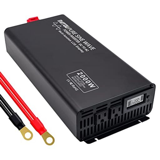 インバーター 2000W 正弦波 12V DC〜110V AC ピーク 4000W LCD液晶ディスプレイ カーインバーター デュアルACソケット ソーラーインバーター トラック/RV 災害対策 アウトドアキャンプ 家庭用緊急バックアップ電源