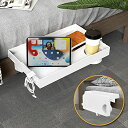 SPACEKEEPERベッドサイドシェルフ二段ベッド用ナイトテーブル折りたたみ式ベッド収納多機能寝室自宅用寮用電話エスプレッソ用組立簡単ホワイト