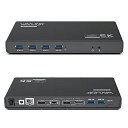 WAVLINKUSBCデュアル4Kドック65WノートPC充電対応UltraHDマルチディスプレイドッキングステーションHDMIx2DisplayPort、ギガビットイーサネット、USBC、USB3.0x
