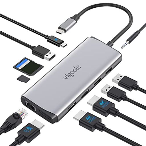 VIGOOLE USB C ϥ 11-IN-1 ȥץǥץ쥤USB TYPE C ϥHDMI ɥå󥰥ơ Ѵץ2(ǥ奢)HDMI 4K HDMI DISPLAY ݡ PD 100W ®ťݡ 1GBPS