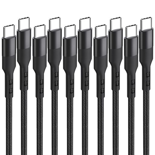 USBTypeCケーブル0.3m【5本セット】Suptopwxm【PD対応60W/3A急速充電】USBCtoCケーブル高耐久ナイロン編み30m短いTypeCtoTypeCケーブル