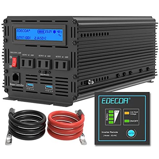 EDECOA 2000W g Co[^[ 12V DC  100V AC d͕ϊ 4000Ws[N50HZ/60HZA[gA2X USBAtAAC\Pbg3