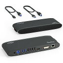 PLUGABLE USB3.0 ドッキングステーション 横置き WINDOWS および MAC 用 - デュアルモニター HDMI DVI VGA ポート ギガビット イーサネット USB3.0 ポートX2 USB 2.0 ポートX4 音声入出力 その1