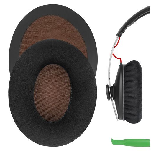 Geekria イヤーパッド 互換性 ゼンハイザー Sennheiser Momentum On-Ear HD1 On-Ear ヘッドホン対応 交換用 ベロア 修理パーツ ビデオガイド付き ブラックベルベット