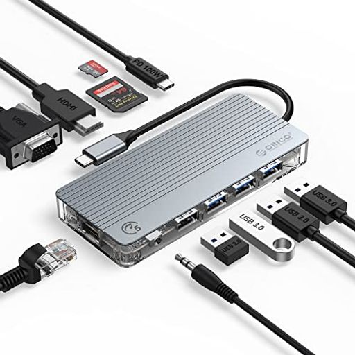 ORICO hbLOXe[V TYPE C 11 IN 1 USB C nu  TYPE-C nu 4K HDMI/1080P VGA/3*USB3.0|[g/USB2.0 TYPE-A/100W