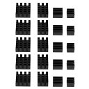 FAFEICY ヒートシンク RASPBERRY PI 2/3/4 3B + 4B用 接着剤付き20個の 黒色アルミニウムヒート シンクCPUクーラー(2)