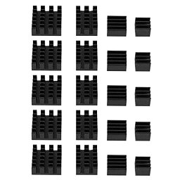 FAFEICY ヒートシンク RASPBERRY PI 2/3/4 3B + 4B用 接着剤付き20個の 黒色アルミニウムヒート シンクCPUクーラー