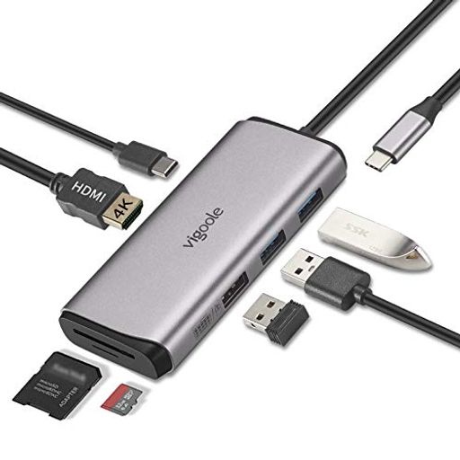 VIGOOLE USB C nu 7-IN-1 USB TYPE C nu USB3.0X2 f[^` 100W PD }[d4K HDMIóASD/MICRO SD/TF J[h[_[ }CN ^CvC HDMI ϊ