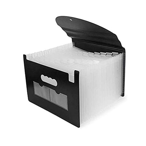 ドキュメントスタンドA4 25ポケットファイルボックス 書類ケース 収納ボックス 整理 自立型(白い)