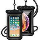 防水ケーススマホ用防水ケース保護密封防水携帯ケースDeear防水カバータッチ可顔認証可6.9インチ以下SAMSUNG、huawei、Sony等全機種対応水中/風呂/プール/雨/雪/温泉などに適用ブラック浮き輪…