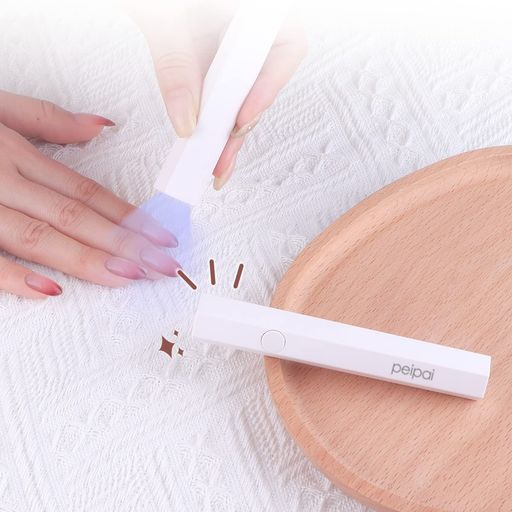 peipaiLED&UVネイルライト3Wペン型ミニジェルネイル用uvライトレジン用硬化ライトプロ用全ジェル対応2階段タイマー手足両用充電式(ホワイト)
