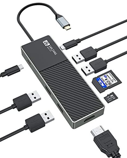 SAN ZANG MASTER 2023最新型 9-IN-1 USB C ハブ ドッキングステーション TYPE C ハブ【4K HDMI出力ポート/ PD 100W 急速充電ポート / 3つのUSB-A 3.0ポート/ MICROSD & SDカード
