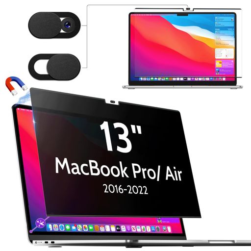 MakindaMacbookAir13(2018-2021M1)/MacbookPro13(2016-2022M1/M2)マグネット式覗き見防止保護フィルム、プライバシーフィルターのぞき見防止、ブルーライトカット反射防止