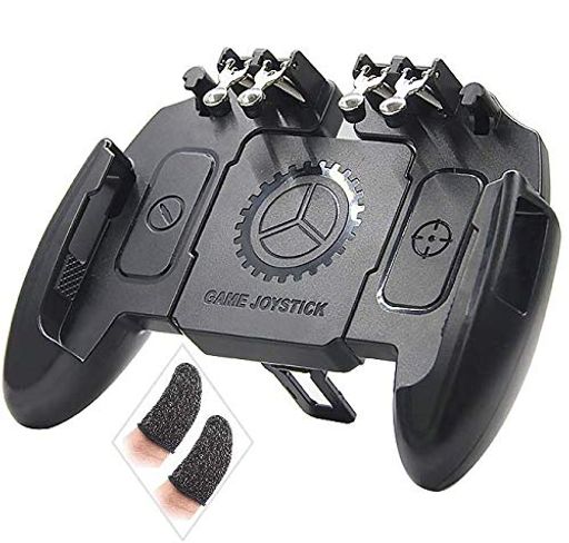 PUBG荒野行動射撃ボタンモバイルコントローラー(黒6本指)