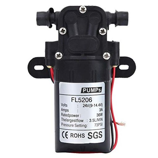 ダイヤフラムポンプDC12V/24V、36W電気ダイヤフラムポンプ、2-3.5L/分ウォーターポンプ、低騒音、耐熱..