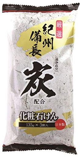 原産国 : 日本 内容量 :135G×3個 商品サイズ (幅X奥行X高さ) : 115MM×226MM×35MM 原材料 : 石ケン素地、香料、炭、ツバキ油、EDTA-4NA、エチドロン酸4NA、水 質量 : 405