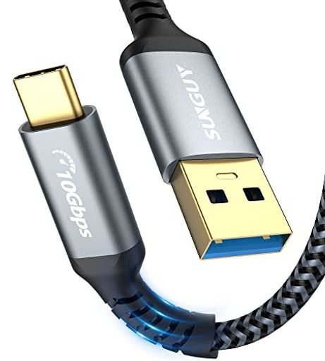 USB3.1 GEN2 TYPE C ケーブル 0.5M SUNGUY USB-A &USB-C 10GBPS データ転送 ANDROID AUTO対応 高速充電 金メッキコネクタ ナイロン編み IPAD PRO/IPAD AIR/MACBOOK