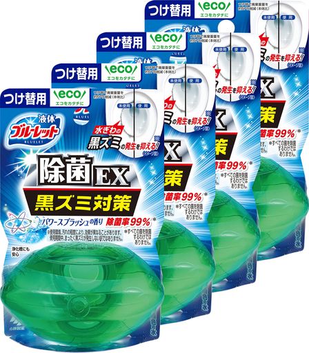 【まとめ買い】液体ブルーレットおくだけ除菌EXトイレタンク芳香洗浄剤パワースプラッシュ詰め替え用70mlx4個