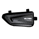 WILD MAN 防雨ハードシェルトライアングルバイクサドルバッグ 座席の下のフレーム ロードマウンテンサイクリング用(ブラック、E4)