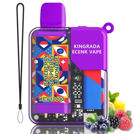 電子タバコVAPEベイプシーシャ9500回吸引可能10風味爆煙大容量使い捨てLEDモニター搭載持ち運び特製リキッド水蒸気たばこ禁煙サポートニコチンなし煙量調節可能ストラップ付きKingrada13Pro