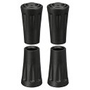 M METERXITY 4個セット トレッキングポール先端キャップ - 杖 交換用キャップ ラウンドヘッドスキースティック先端 アウトドアハイキングポールに適用(内径0.41” 黒)(4)
