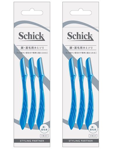 【まとめ買い】SCHICK(シック) 顔・眉毛用 カミソリ(3本入) ×2個 メンズ Lディスポ ブルー 【まとめ買い】SCHICK(シック) 顔・眉毛用 カミソリ(3本入) ×2個 メンズ Lディスポ ブルー