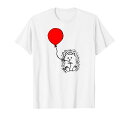 誕生日に赤い風船をプレゼントしたハリネズミTシャツ