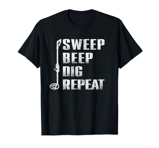 SweepBeepDigRepeat金属探知機ビーチコーミングTシャツ