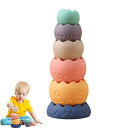 PROMISE BABE 赤ちゃん 積み木 卵形 シリコン 6PCS 音出る 出産祝い 減圧グッズ ソフトブロック 知育玩具 柔らかい 誕生日プレゼント お風呂 子供 1歳以上(3)