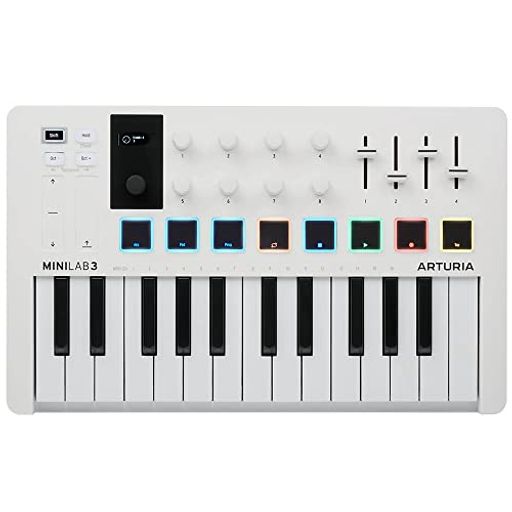 手にしたその日から音楽制作を楽しめる、コンパクトな MIDI キーボード&amp;パッド・コントローラー。 ミニディスプレイとフェーダーを新たに搭載。高いコントロール性能と抜群の使いやすさを実現。 Analog Lab IntroやAbleton Live Liteなど、音楽制作がすぐにできるソフトウェアやサウンドをバンドル。 USB-C でコンピューターや iPad に、MIDI アウト(5ピン DIN コネクター)で外部 MIDI 機器と接続可能。 リサイクル材を50%以上使用したエコ設計でありながら高い耐久性を実現。
