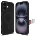 Spigen【カメラコントロールカバー付き】iPhone16ケースMagSafe対応クリア黄変防止ストラップホール米軍MIL規格ウルトラ・ハイブリッドT・マグフィットACS09074(フロスト・ブラック)