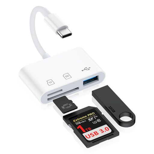 SDカードリーダーTYPEC3-IN-1メモリカードリーダーUSB/SD/TF変換アダプタUSB3.0/USB-Cカードリーダー0TG機能設定不要写真/ビデオ高速伝送双方向転送カメラリーダーIPHONE16/15/タイプC