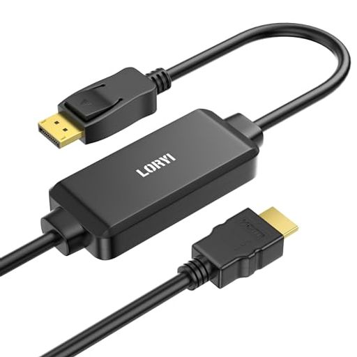 LORYI HDMI TO DISPLAYPORT ケーブル、2M HDMI TO DP ケーブル(オス - オス)、HDMI ソースから DISPLAYPORT モニターケーブル 単方向、XBOX ONE/360/PS4/PS5/MAC MINI