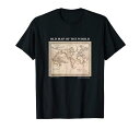 世界の古い地図DAVIDBURR1850地理Tシャツ